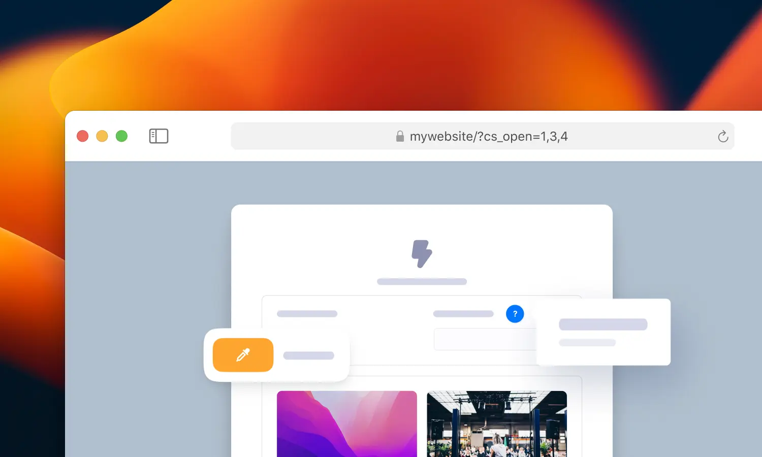 Automatically open collapsible sections via URL parameter